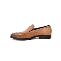 Thumbnail for British Walkers Shiraz Men’s Tan Croc Leather Loafeers