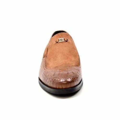 British Walkers Shiraz Men's Tan Crocodile Leather And Suede Loafers Shoes by British Walkers – Don't Panic Shoes