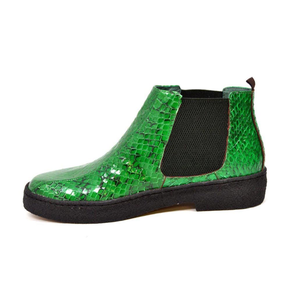 British Walkers Soho Men's Green Snake Skin Leather Custom Made Boots Shoes by British Walkers – Don't Panic Shoes