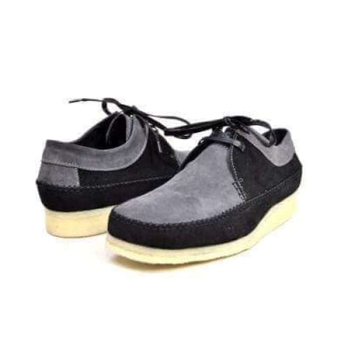 British Walkers Somerset Low Top Style Men's Black And Gray Suede Crepe Sole Shoes by British Walkers – Don't Panic Shoes
