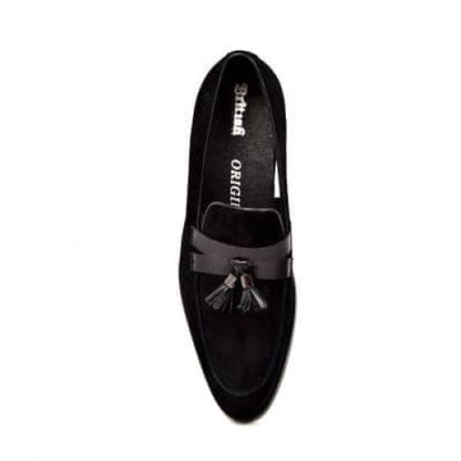 British Walkers Space Men's Black Suede And Leather Sophisticated Crepe Sole Loafers Shoes by British Walkers – Don't Panic Shoes