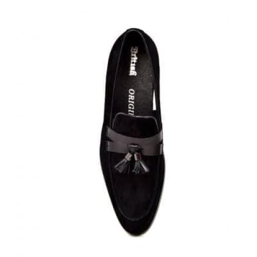 British Walkers Space Men's Black Suede And Leather Sophisticated Crepe Sole Loafers Shoes by British Walkers – Don't Panic Shoes