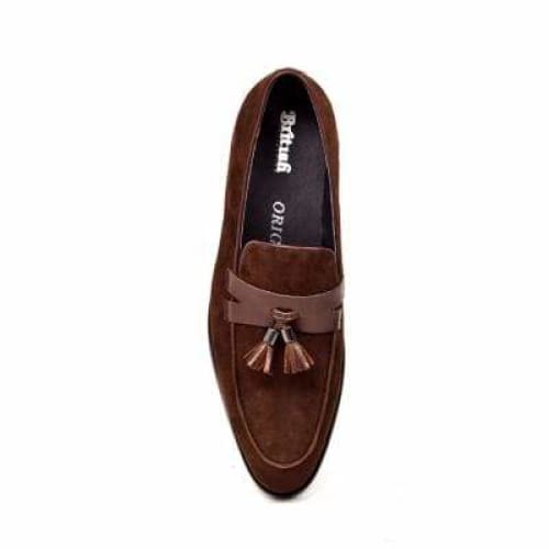 British Walkers Space Men's Brown Suede And Leather Sophisticated Crepe Sole Loafers Shoes by British Walkers – Don't Panic Shoes
