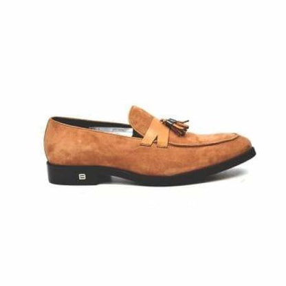 British Walkers Space Men's Cognac Suede And Leather Sophisticated Crepe Sole Loafers Shoes by British Walkers – Don't Panic Shoes