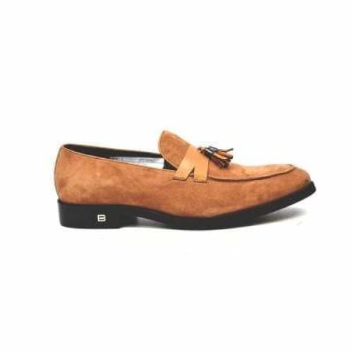 British Walkers Space Men's Cognac Suede And Leather Sophisticated Crepe Sole Loafers Shoes by British Walkers – Don't Panic Shoes