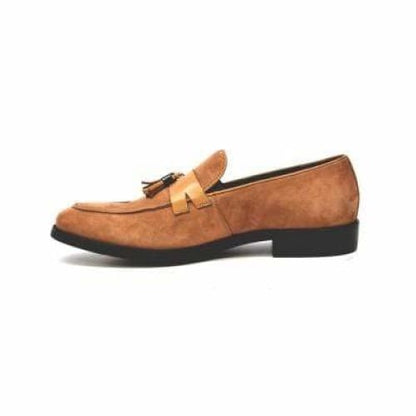 British Walkers Space Men's Cognac Suede And Leather Sophisticated Crepe Sole Loafers Shoes by British Walkers – Don't Panic Shoes