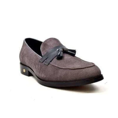 British Walkers Space Men's Gray Suede And Leather Sophisticated Crepe Sole Loafers Shoes by British Walkers – Don't Panic Shoes