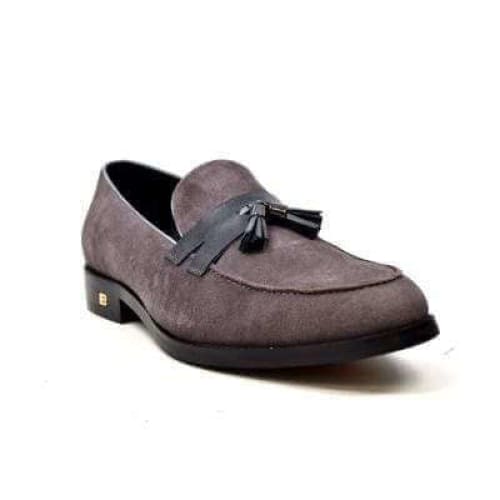 British Walkers Space Men's Gray Suede And Leather Sophisticated Crepe Sole Loafers Shoes by British Walkers – Don't Panic Shoes