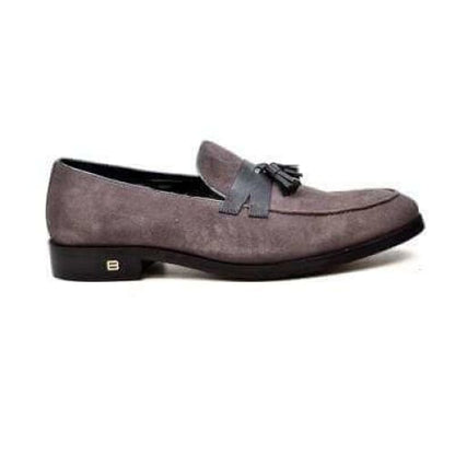 British Walkers Space Men's Gray Suede And Leather Sophisticated Crepe Sole Loafers Shoes by British Walkers – Don't Panic Shoes