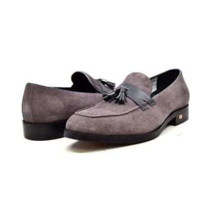 British Walkers Space Men's Gray Suede And Leather Sophisticated Crepe Sole Loafers Shoes by British Walkers – Don't Panic Shoes