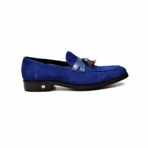 British Walkers Space Men's Navy Blue Leather Loafers