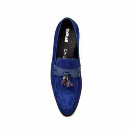 British Walkers Space Men's Navy Blue Leather Loafers