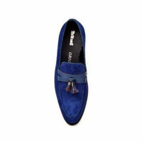 Thumbnail for British Walkers Space Men’s Navy Blue Leather Loafers