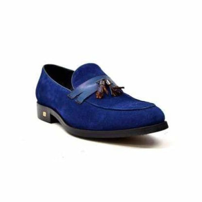British Walkers Space Men's Navy Blue Suede And Leather Sophisticated Crepe Sole Loafers Shoes by British Walkers – Don't Panic Shoes
