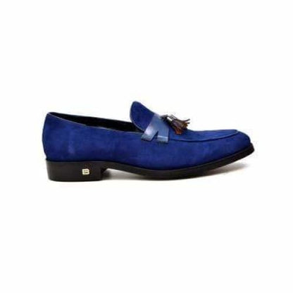 British Walkers Space Men's Navy Blue Suede And Leather Sophisticated Crepe Sole Loafers Shoes by British Walkers – Don't Panic Shoes