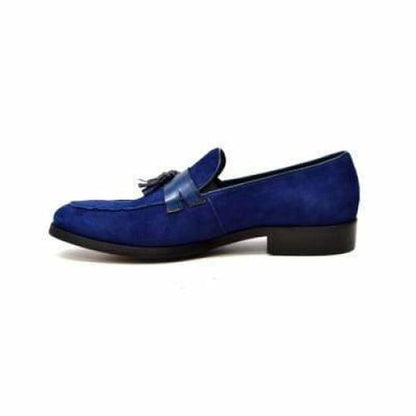 British Walkers Space Men's Navy Blue Suede And Leather Sophisticated Crepe Sole Loafers Shoes by British Walkers – Don't Panic Shoes