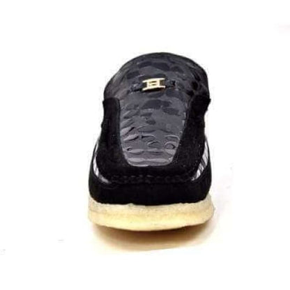 BritiSh Walkers Stone Men’s Black Pattern Suede Crepe Sole Slip - On Shoes – Handcrafted Textured Design With Clean Modern Style Shoes by British Walkers – Don't Panic Shoes