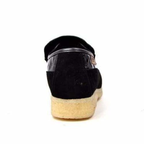 BritiSh Walkers Stone Men’s Black Pattern Suede Crepe Sole Slip - On Shoes – Handcrafted Textured Design With Clean Modern Style Shoes by British Walkers – Don't Panic Shoes