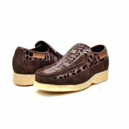 BritiSh Walkers Stone Men’s Brown Pattern Leather Crepe Sole Slip - On Shoes – Handcrafted Textured Leather With Classic Urban Comfort Shoes by British Walkers – Don't Panic Shoes
