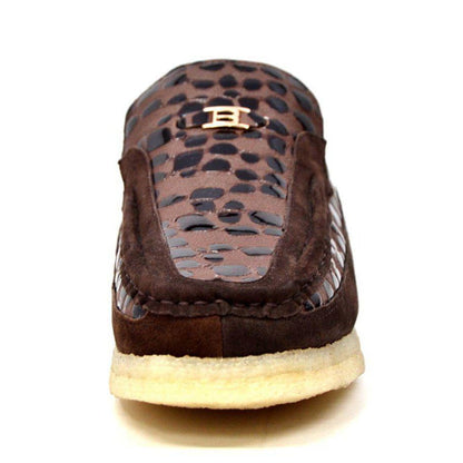 BritiSh Walkers Stone Pattern Men’s Suede Crepe Sole Slip - On Shoes – Handcrafted Textured Classic With Retro Urban Style Shoes by British Walkers – Don't Panic Shoes