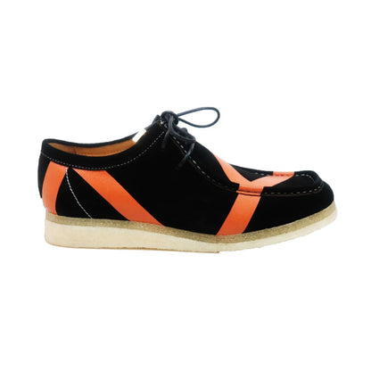 British Walkers Stripe Low Top Men's Black And Orange Suede Shoes by British Walkers – Don't Panic Shoes