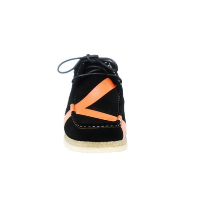 British Walkers Stripe Low Top Men's Black And Orange Suede Shoes by British Walkers – Don't Panic Shoes