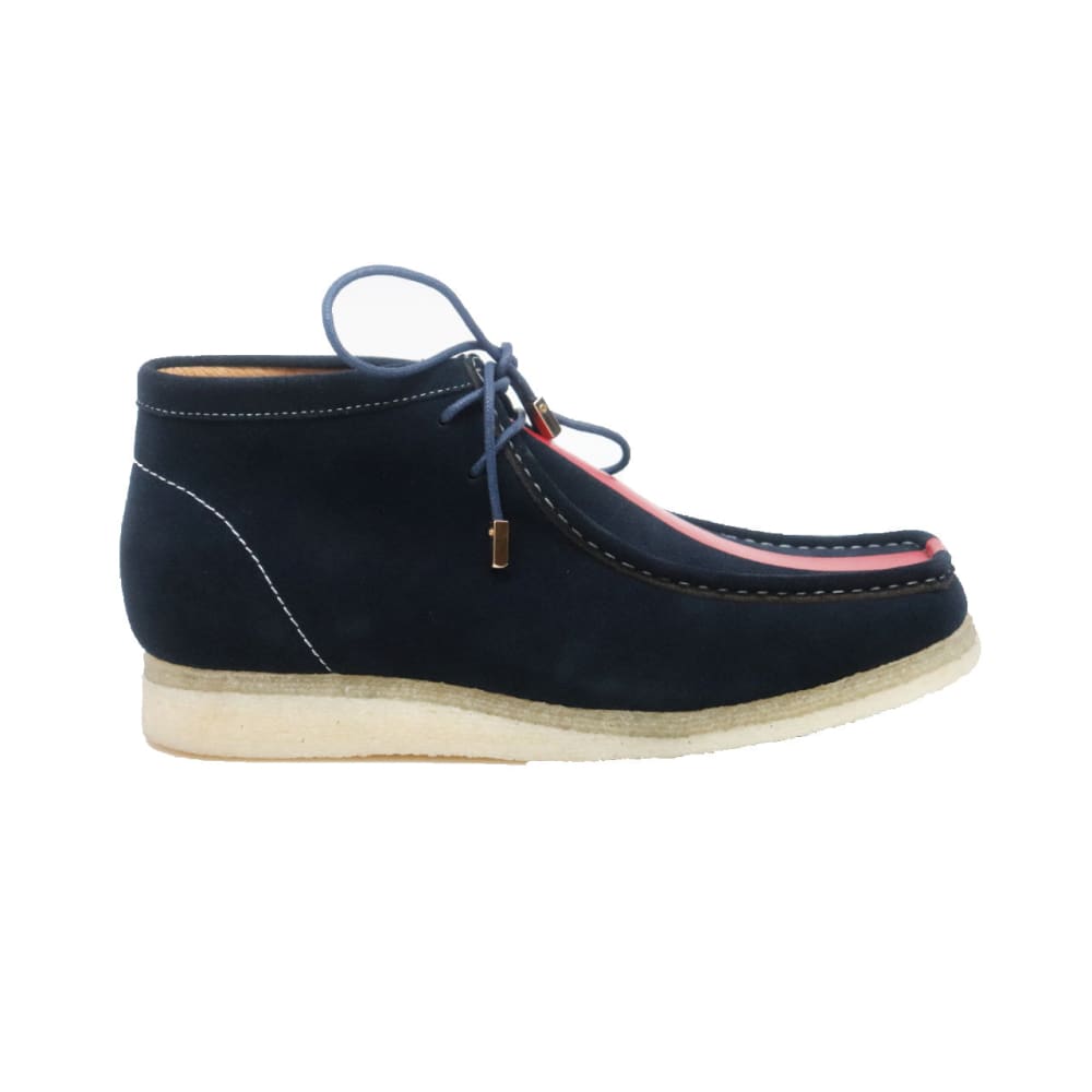 British Walkers Stripe Wallabee Boots Men’s Navy And Red