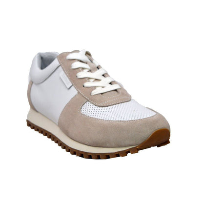 British Walkers Surrey Men's Beige & White Suede Low Tops – Refined 80s Heritage Sneaker Crafted For Everyday Sophistication Shoes by British Walkers – Don't Panic Shoes
