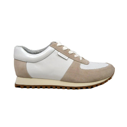 British Walkers Surrey Men's Beige & White Suede Low Tops – Refined 80s Heritage Sneaker Crafted For Everyday Sophistication Shoes by British Walkers – Don't Panic Shoes