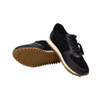 Thumbnail for British Walkers Surrey Men’s Black Leather Casual Sneakers