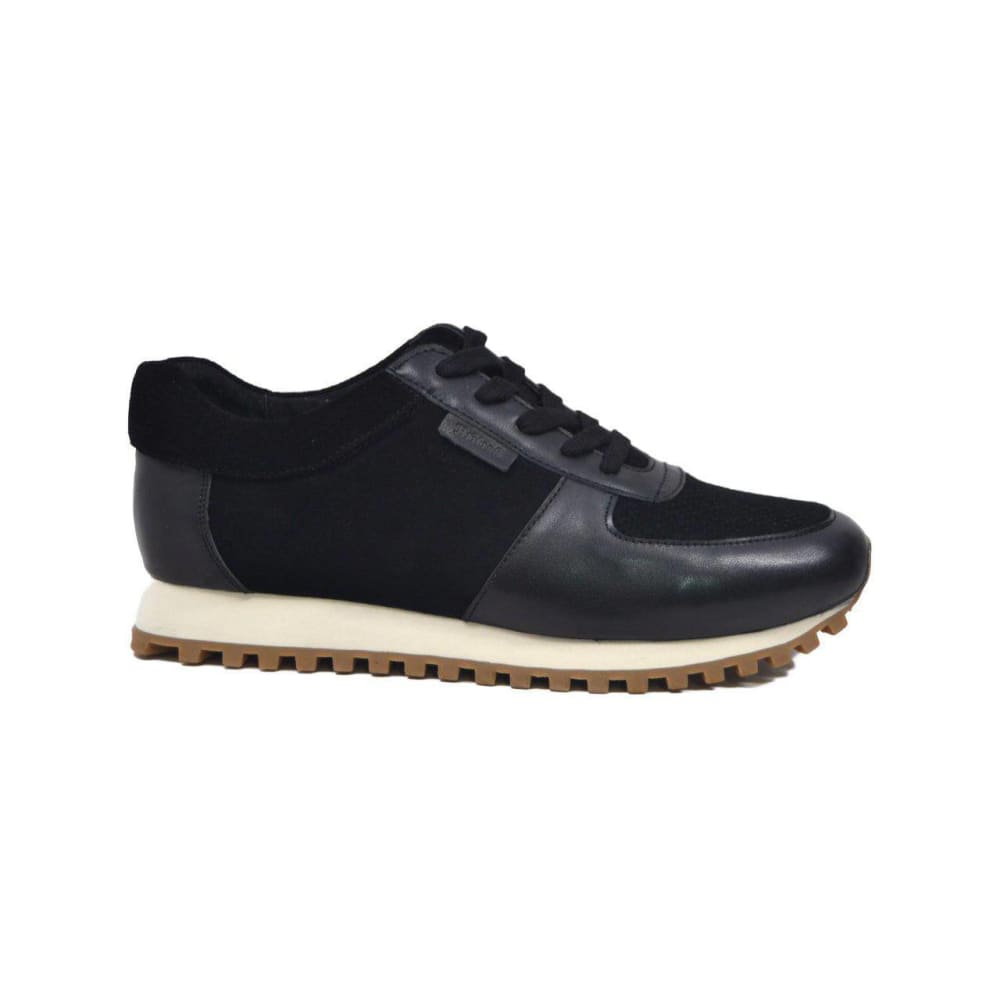 British Walkers Surrey Men's Black Leather Low Top Sneakers Shoes by British Walkers – Don't Panic Shoes