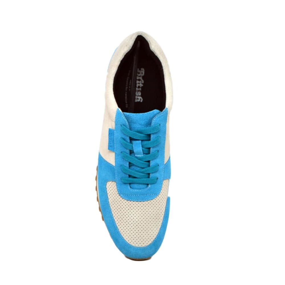British Walkers Surrey Men’s Blue Cream Suede Sneakers