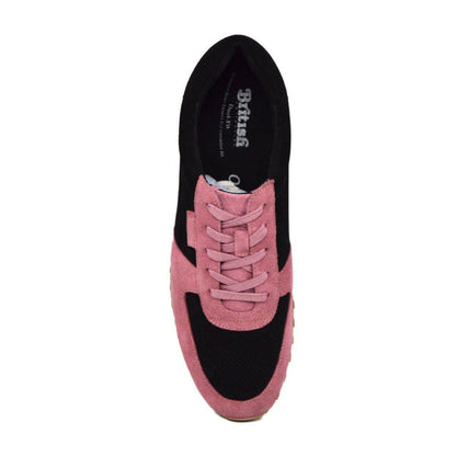 British Walkers Surrey Men's Pink And Black Low Top Sneakers Shoes by British Walkers – Don't Panic Shoes