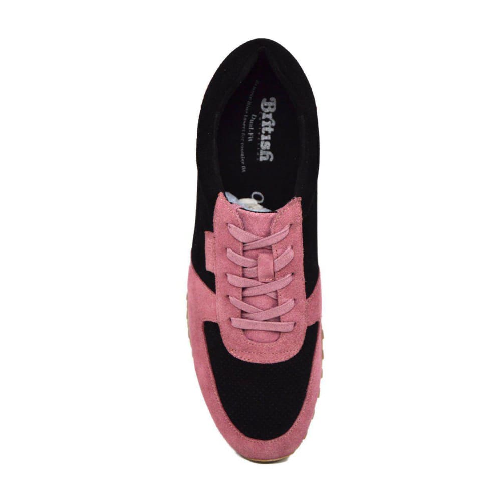 British Walkers Surrey Men’s Pink And Black Suede Sneakers