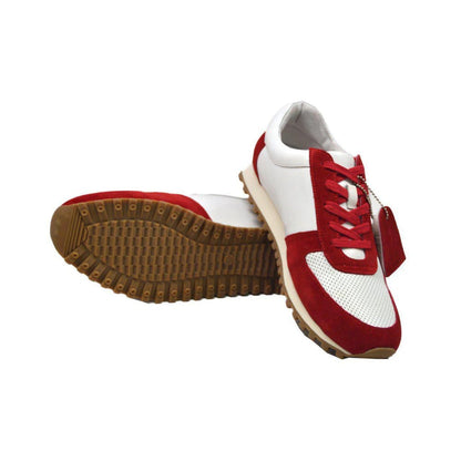 British Walkers Surrey Men's Red And Beige Low Top Sneakers Shoes by British Walkers – Don't Panic Shoes
