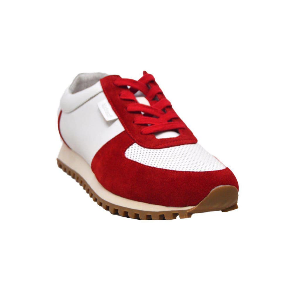 British Walkers Surrey Men's Red And Beige Low Top Sneakers Shoes by British Walkers – Don't Panic Shoes