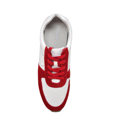 British Walkers Surrey Men's Red And Beige Low Top Sneakers Shoes by British Walkers – Don't Panic Shoes