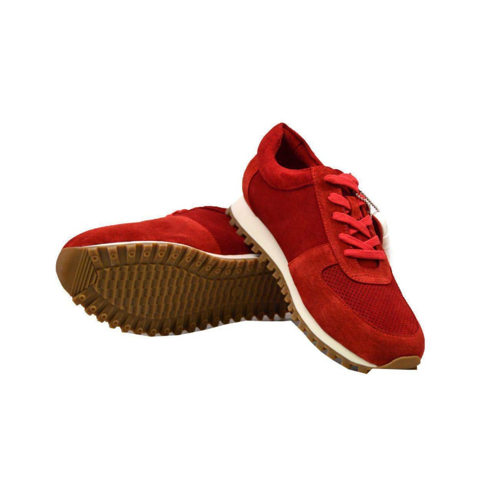 British Walkers Surrey Men's Red Low Top Sneakers Shoes by British Walkers – Don't Panic Shoes