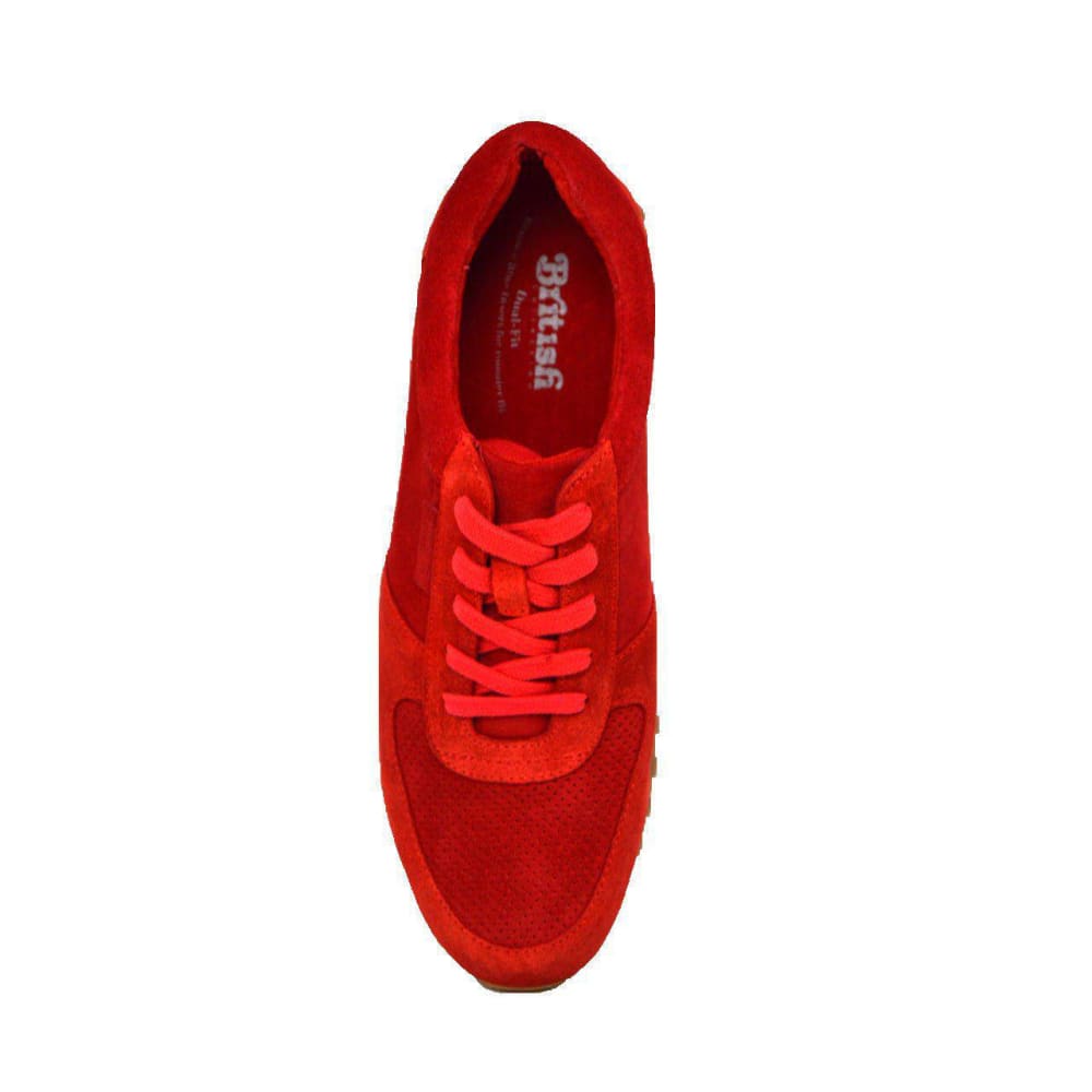 British Walkers Surrey Men's Red Low Top Sneakers Shoes by British Walkers – Don't Panic Shoes