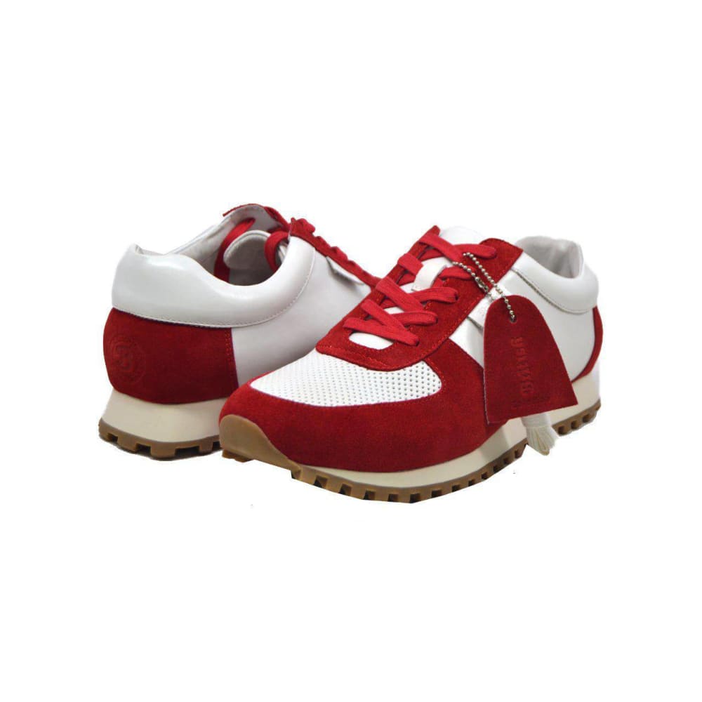 British Walkers Surrey Men’s Red And White Suede Sneakers