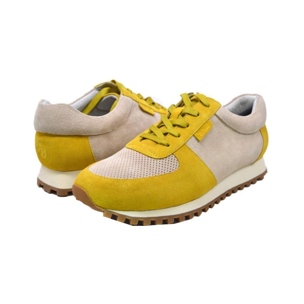 British Walkers Surrey Men's Yellow And Beige Low Top Sneakers Shoes by British Walkers – Don't Panic Shoes