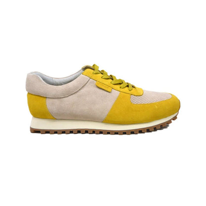 British Walkers Surrey Men's Yellow And Beige Low Top Sneakers Shoes by British Walkers – Don't Panic Shoes