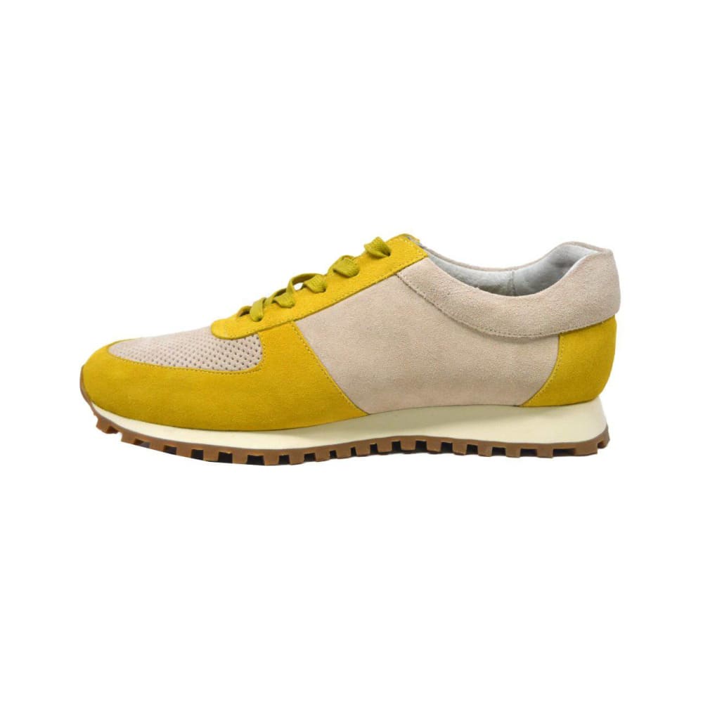 British Walkers Surrey Men's Yellow And Beige Low Top Sneakers Shoes by British Walkers – Don't Panic Shoes