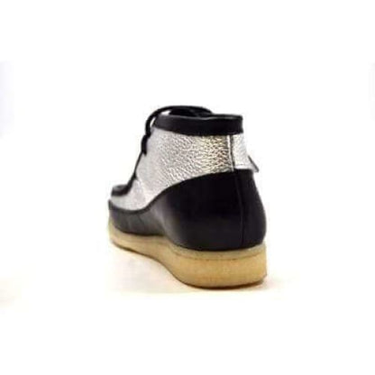 BritiSh Walkers Walker 100 – Black & Silver Leather Men’s Chukka Boot | Striking Two - Tone Design With Modern British Edge Shoes by British Walkers – Don't Panic Shoes