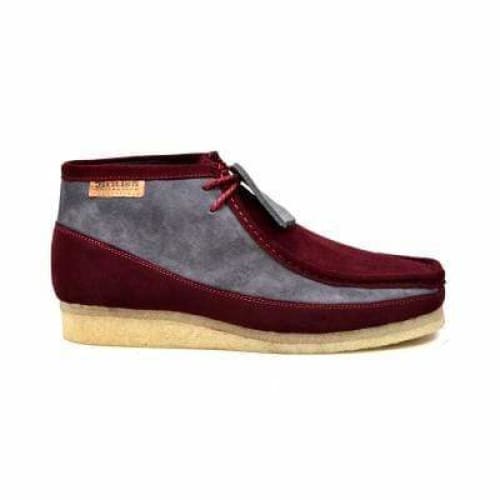 BritiSh Walkers Walker 100 – Burgundy & Gray Suede Men’s Chukka Boot | Smooth Two - Tone Craft With Modern Refined Style Shoes by British Walkers – Don't Panic Shoes