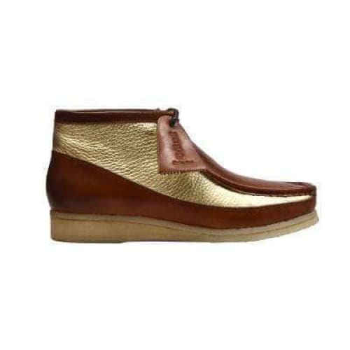 BritiSh Walkers Walker 100 – Cognac & Gold Leather Men’s Chukka Boot | Prestige Two - Tone Craft With Gilded British Style Shoes by British Walkers – Don't Panic Shoes