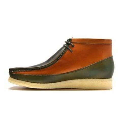 BritiSh Walkers Walker 100 – Green & Tan Leather Men’s Chukka Boot | Bold Two - Tone Craft With Timeless British Character Shoes by British Walkers – Don't Panic Shoes
