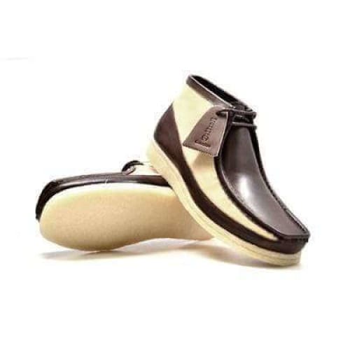 BritiSh Walkers Walker 100 Men’s Brown & Beige Leather Chukka Boots – HAndcrafted Dual - Tone Classic Of Heritage Luxury and Refined Comfort Shoes by British Walkers – Don't Panic Shoes