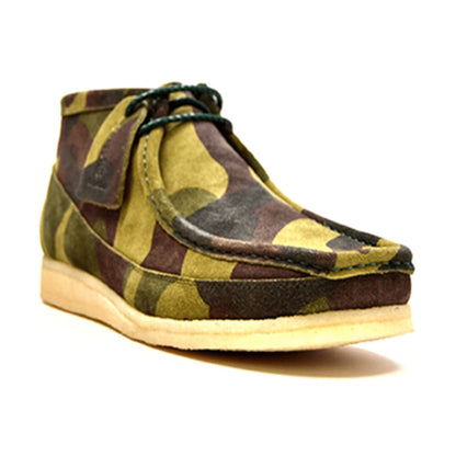 British Walkers Walker 100 Men's Green Camo Leather And Suede High Tops Chukka Boots Shoes by British Walkers – Don't Panic Shoes