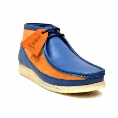 BritiSh Walkers Walker 100 – Navy & Orange Leather Men’s Chukka Boot | Bold Two - Tone Craft With Striking British Style Shoes by British Walkers – Don't Panic Shoes